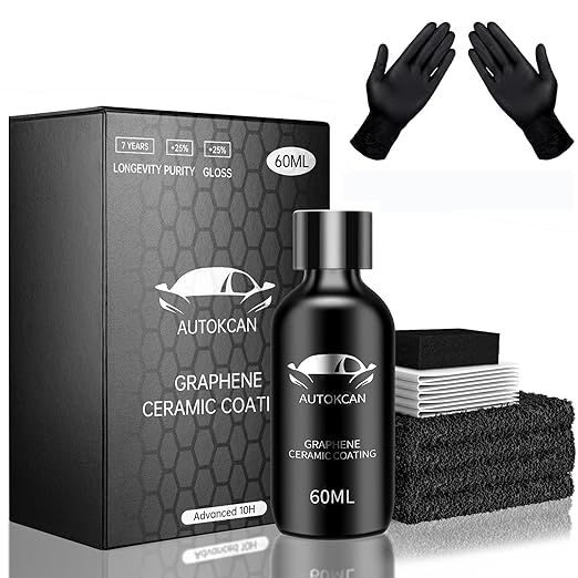 Graphene Ceramic Coating(60ML), 10H Ceramic Coating for Cars, High Gloss Anti-Scratch Nano Ceramic Coating Kit Hydrophbic Mirror Paint Protection 7 Years Prorection